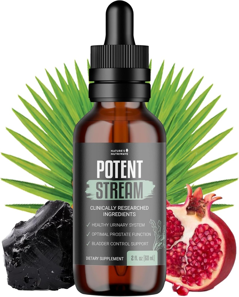 PotentStream Drops - Original Formel, Natürliche Ergänzung mit Pflanzenextrakten | 100% natürlich, Made in USA, 1 Monat Versorgung