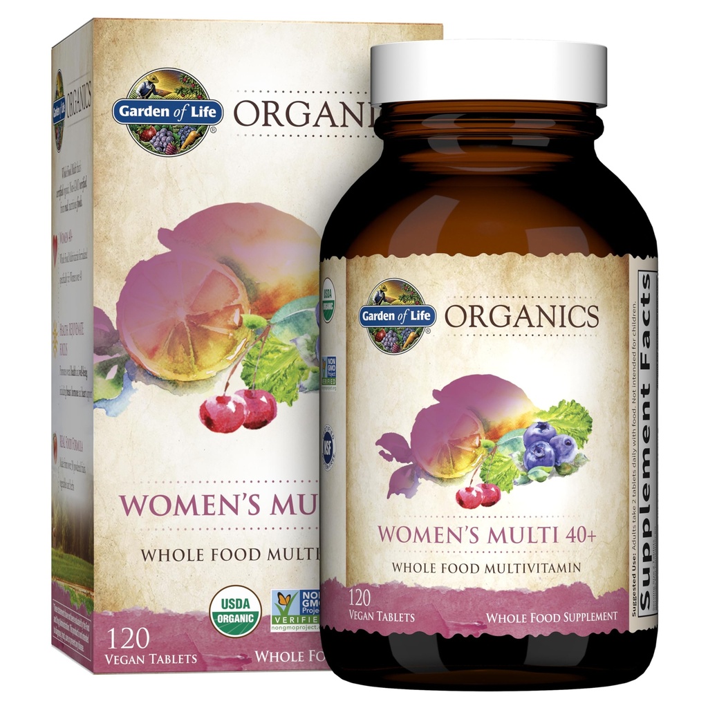 Garten des Lebens Multivitamin für Frauen 40 Plus, Bios Frauen Vitamine, Hormon & Brust-Gesundheit Unterstützung Mischung, Vegan, 120 Tabletten