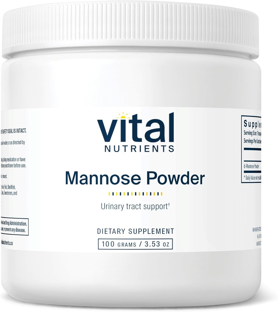 Vital Nährstoffe Mannose Pulver 100g | Vegan D-Mannose Ergänzung für Urinary Tract und Blasen Unterstützung | Gluten, Dairy, Soy Free | Non-GMO | 50 Portionen