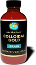 Earth Clinic ® Kolloidal Gold 20 ppm, 8 oz (237 mL) - Natürliche Gehirnunterstützung und kognitive Funktionshilfe