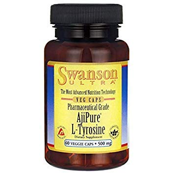 Swanson Amino Acid Ajipure L-Tyrosin Pharma Grade 500 Milligramme 60 Veg Kapseln
