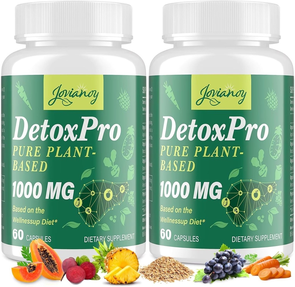 1000 MG Nettoyant detox doux, haute puissance, Gut Nettoyant & Capsules detox pour les femmes et les hommes, désintoxication naturelle, Colon, foie, antioxydant et soutien digestif, 120 capsules