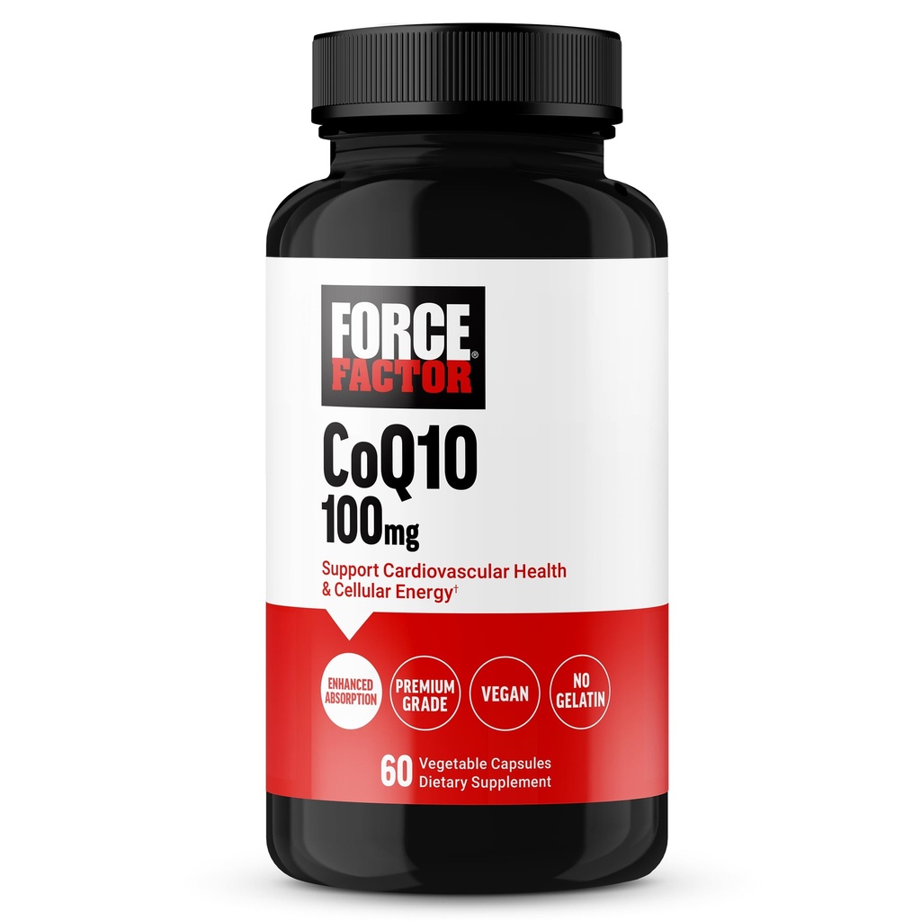 Kraftfaktor CoQ10 100mg, Coenzym Q10 Herzgesundheitsergänzung mit erhöhter Absorption, Premium Grade Coq 10, Vegan, Dairy Free, Glutenfrei, und Non-GMO, 60 Gemüsekapseln
