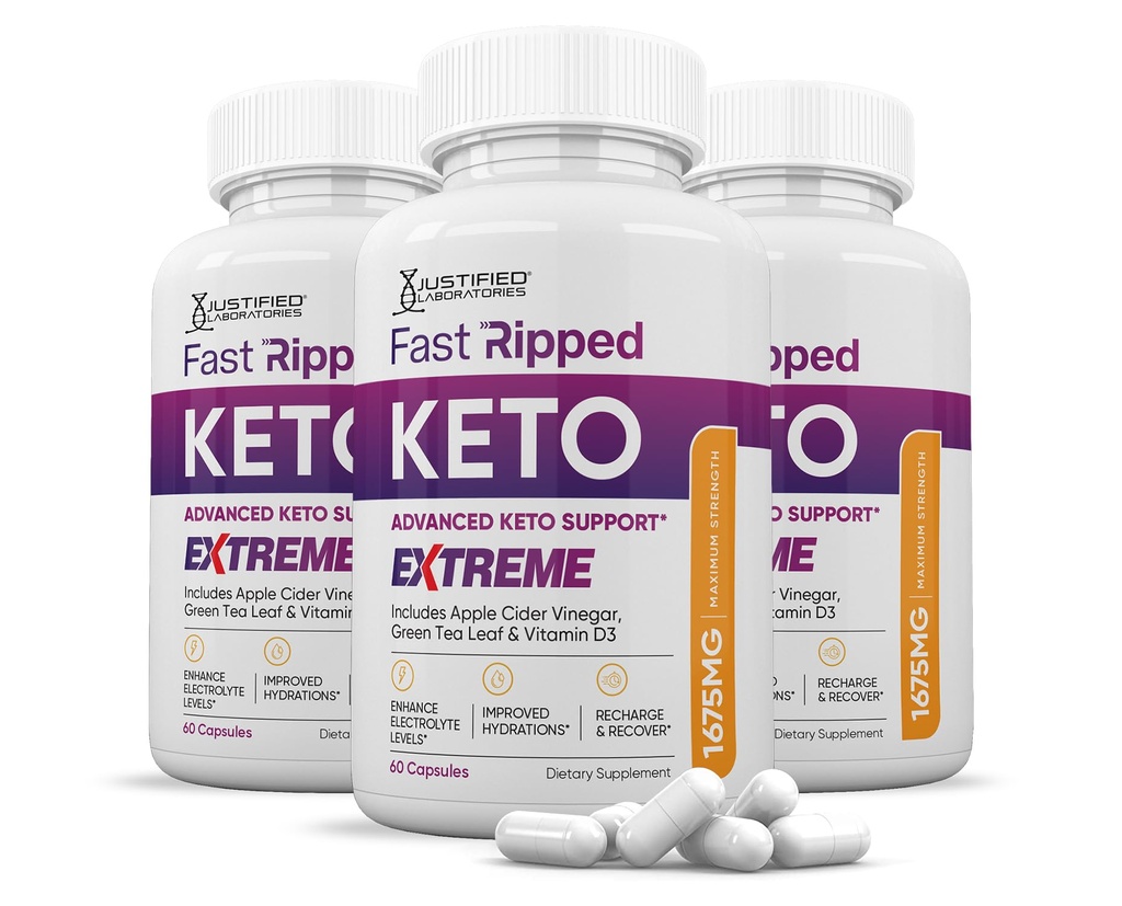 (3 Pack) Fast Ripped Keto ACV Extreme Pillen 1675MG Keto Unterstützung Blend Kapsel Alternative zu Keto ACV Gummies Formuliert Apfel Apfel Apfel Apfelegar Extra Virgin Olivenöl Pulver Grüner Tee Blatt 180 Kapseln