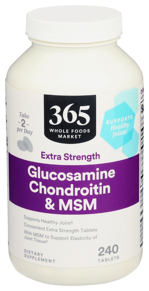 365 von Whole Foods Market, Glucosamine Chondroitin X Strength MSM, 240 Tabletten