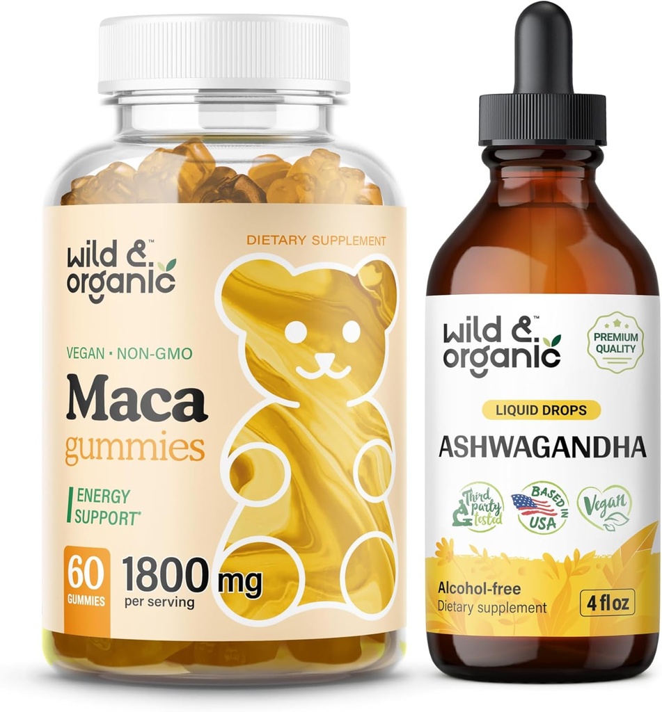 Wild & Organic Maca Root Gummis & Ashwagandha Tinkture 4 fl oz