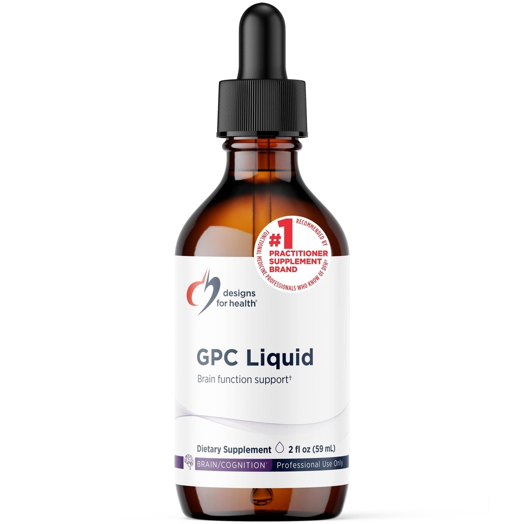 Conceptions pour la santé GPC gouttes liquides - 600mg Sans soja supplément Alpha Glycerophosphocholine, Choline GPC non-OGM de la lécithine de tournesol - soutient la fonction cérébrale saine (30 portions / 2oz)