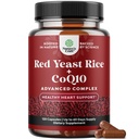 Red Yeast Rice mit CoQ10 Ergänzung - Advanced Healthy Heart & Healthy Cholesterol Levels Formel für Männer & Frauen - Extra Strength Capsule mit Red Yeast Rice 1200 mg Kapseln mit CoQ10-120 Count