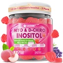 Inositol Gummie für Damen + Chasteberry, Myo-Inositol & D-Chiro Inositol 2000mg + 50mg Ideal 40:1 Ratio mit methyliertem B12 & Folate, Choline, Magnesium, Vitamin D3 für Gesamtgesundheit, Paket von 2