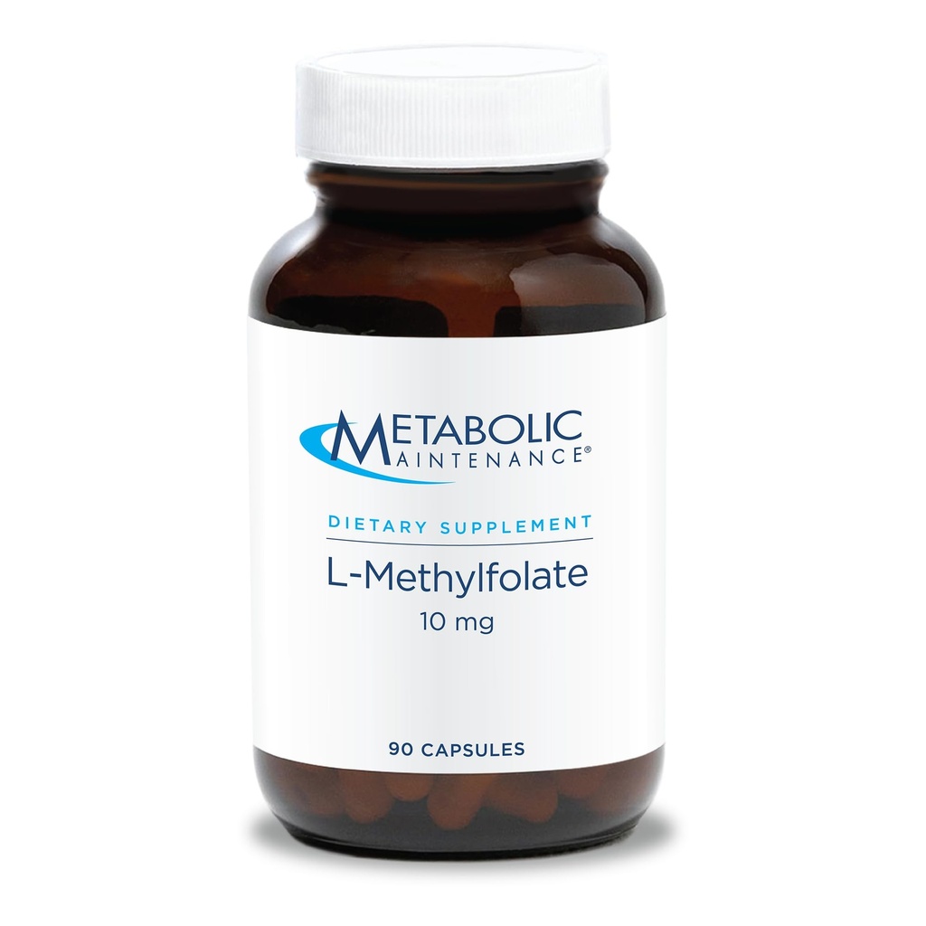 Metabolische Wartung L-Methylfolat 10 mg - Unterstützt ein gesundes Mindset - Aktives Folat für Methylierungsunterstützung & biochemische Reaktionen - Hoch bioverfügbar - 90 Portionen - 90 Kapseln