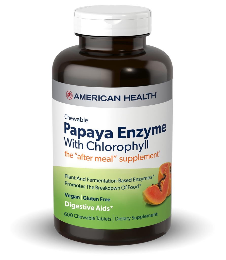 Enzyme de papaye à croquer avec la chlorophylle 600 Chwbls