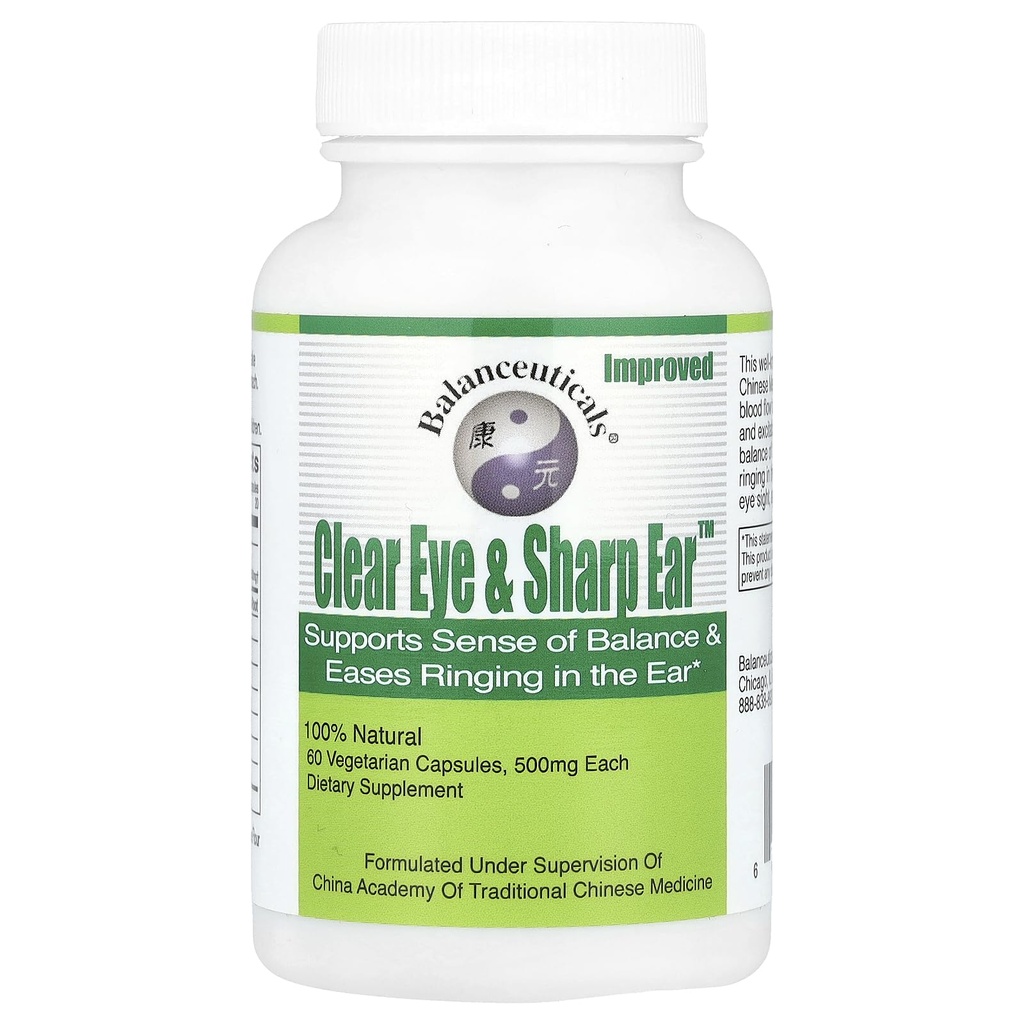 Clear Eye & Sharp Ear Dietary Supplement Capsules, 500 mg, 60 Count Bottle