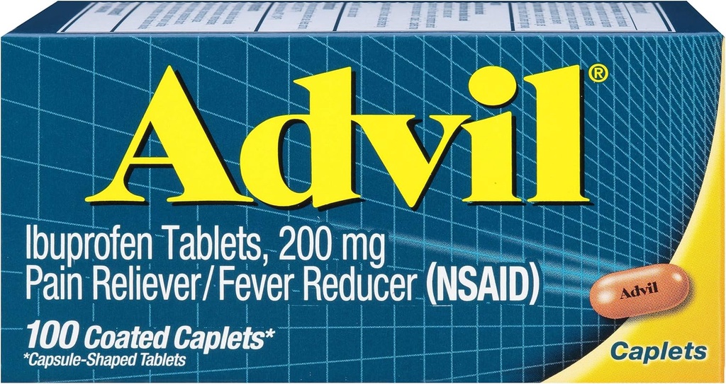 Comprimés enduits advil anti-douleur et réducteur de fièvre, Ibuprofène 200mg