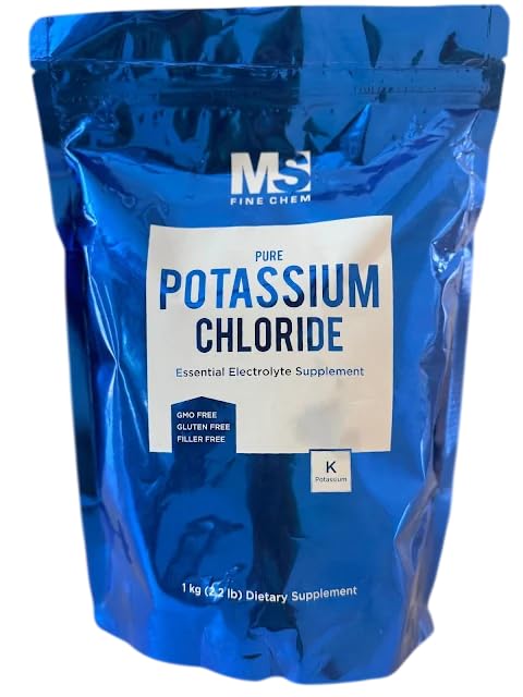 Kaliumchlorid-Pulver, 1 KG/2.2lb(35 Unze) | Salzsubstitute & Essential Hydration Elektrolyt-Ergänzung |Unterstützt Mineral Balance,Herz,Joint und Immune Health| Filler Free, löst leicht
