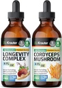 BIO KRAUTER Langlebigkeit Pilz Tinktur 4 Fl. Oz. & Cordyceps Pilz Tinktur 4 Fl. Oz.