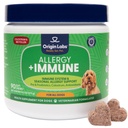 Origin Labs Allergy and Immune Support Supplement, Omega 3 Fischöl, Bienen Pollen, Kolostrum, Probiotika, Präbiotika für Gut Gesundheit, Haut und Mantel Gesundheit, Antioxidantien, Türkei Geschmack, 90 Weichkäse