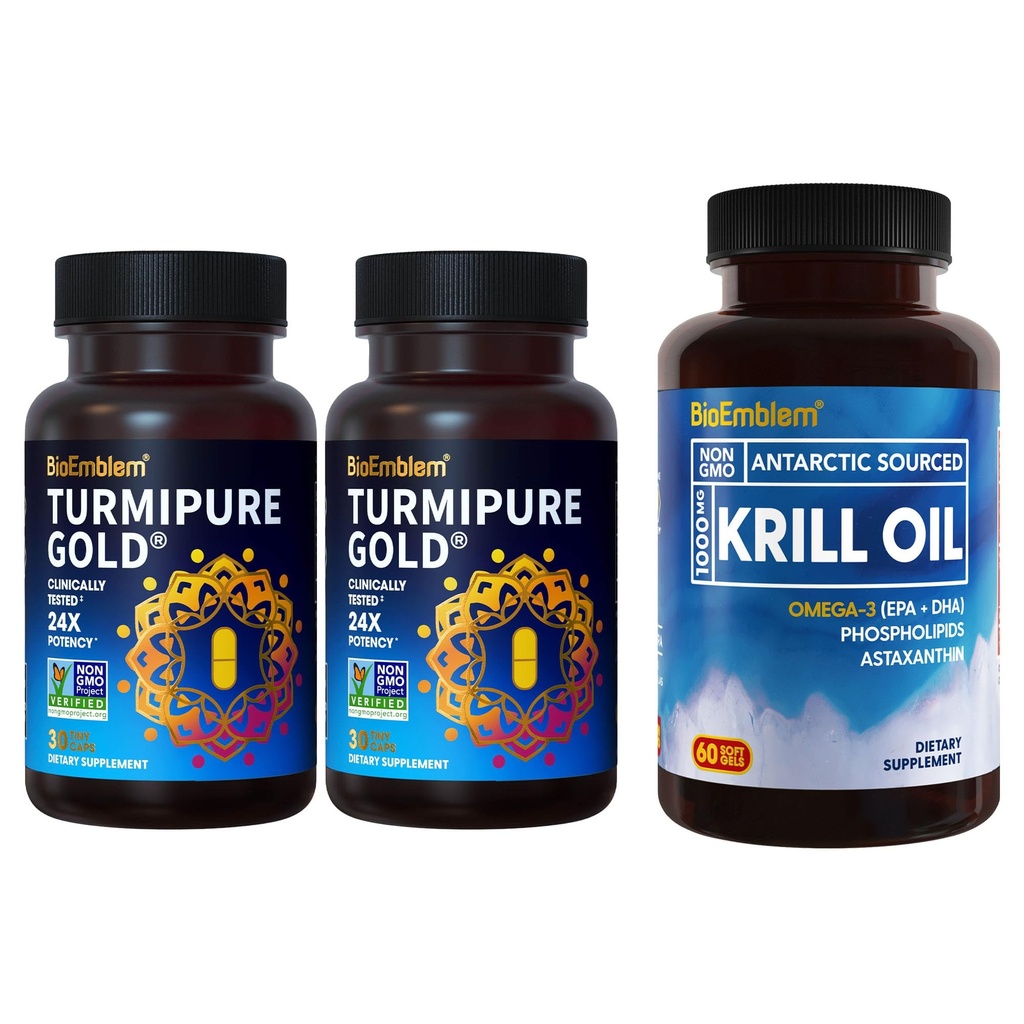 BioEmblem Turmeric Curcumin mit klinisch untersucht TurmiPure antarktische Krill Ölergänzung