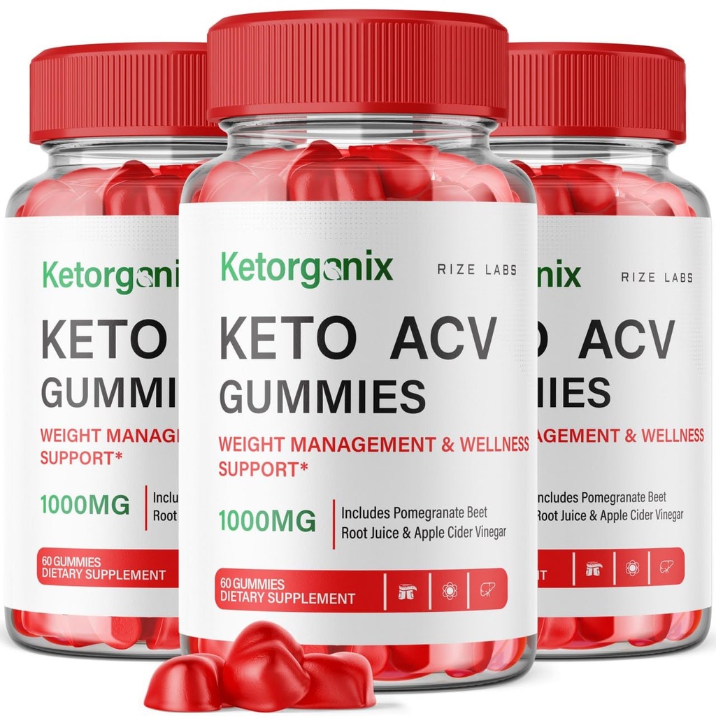 rize labs Ketorganix Keto ACV Gummis für Advanced Weight Loss Ketorganix Keto Gummies mit Apfelessig Ergänzung Belly Fat Gomitas Pastillas (180 Gummi) (Pack mit 3)