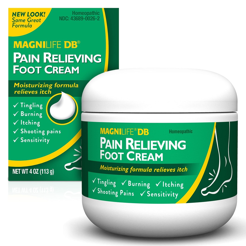 MagniLife DB Foot Cream, Calming Relief für Brennen, Tingling, Schießen & Stabbing Foot Sensations - Beruhigt trocken, gecrackt, juckend, empfindliche Haut (4 oz Jar)