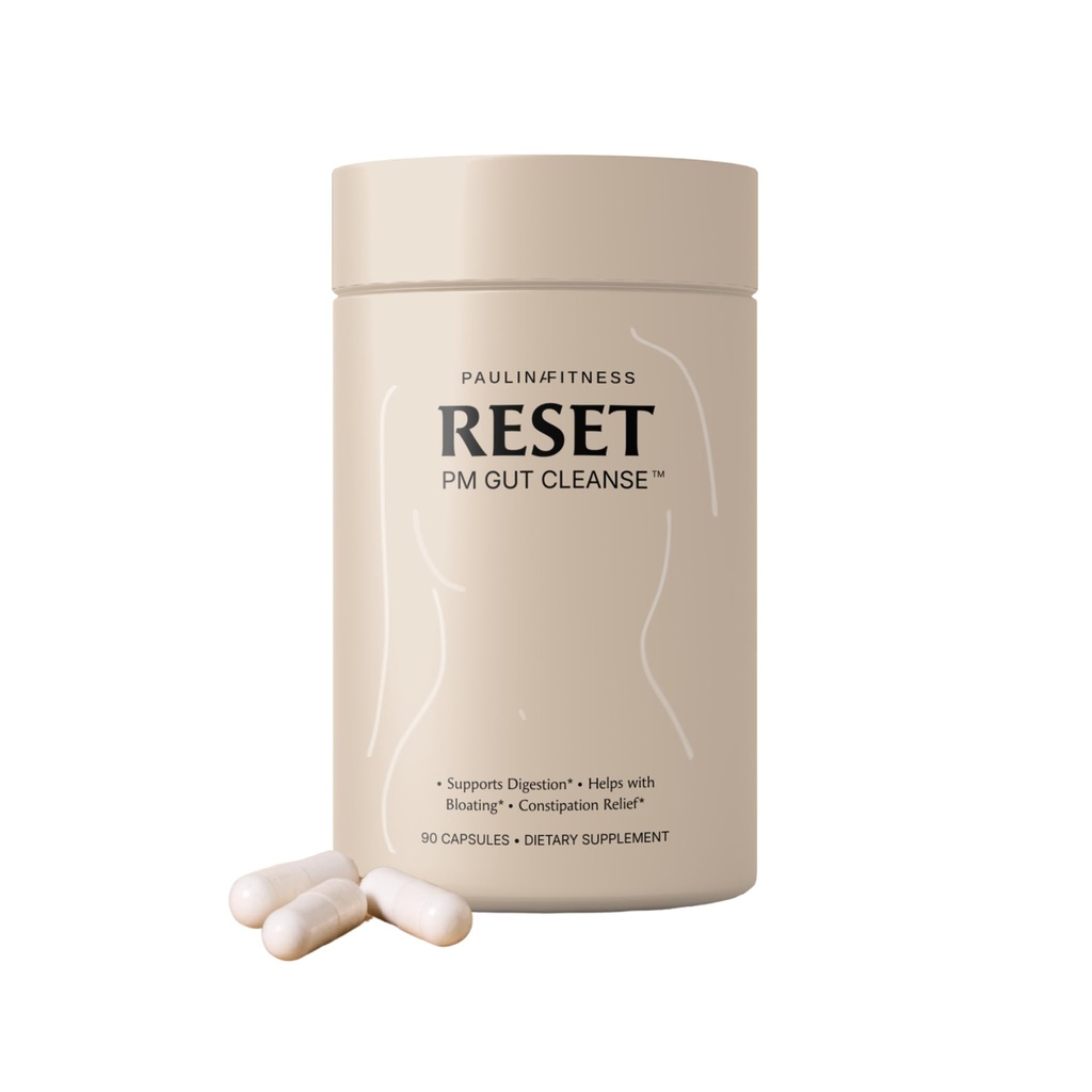 Paulina FITNESS Reset Overnight Digestive Aid, Bloating Relief, & Gut Health Supplement | Natürliche Detox & Digestive Cleanse, um Gewicht-Management und Linderung Constipation zu unterstützen | 90 Kapseln