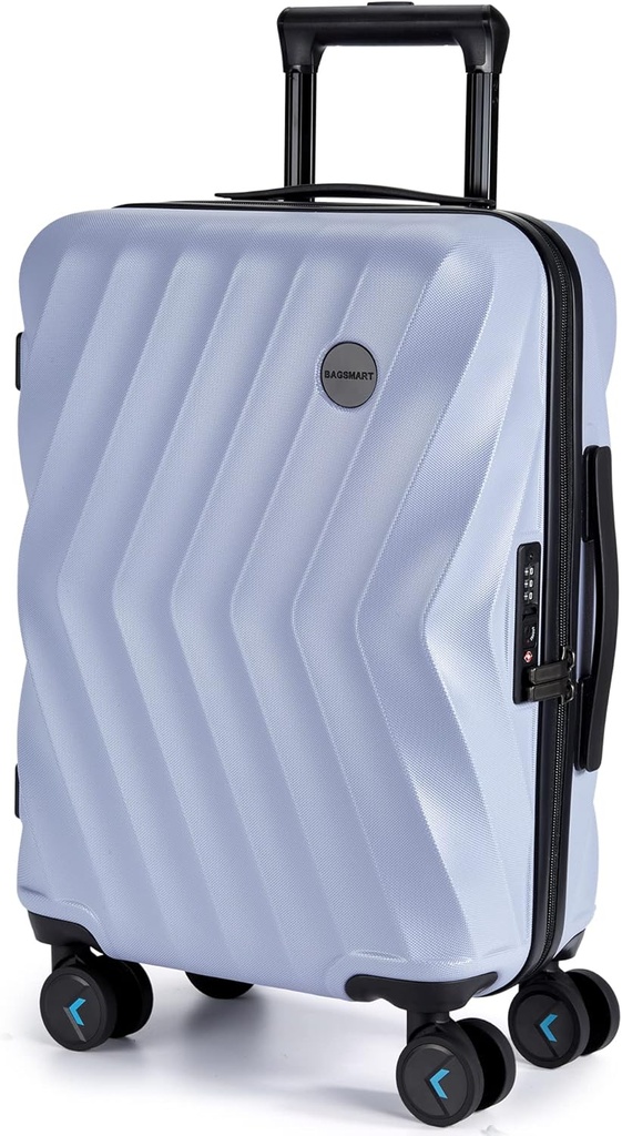 BAGSMART Carry On Gepäck 22x14x9 Airline genehmigt, PC Hardside Koffer, 20 Zoll Carryon mit Spinner Räder, Reisegepäck Leichte Rolling Koffer für Herren Frauen (Purple)