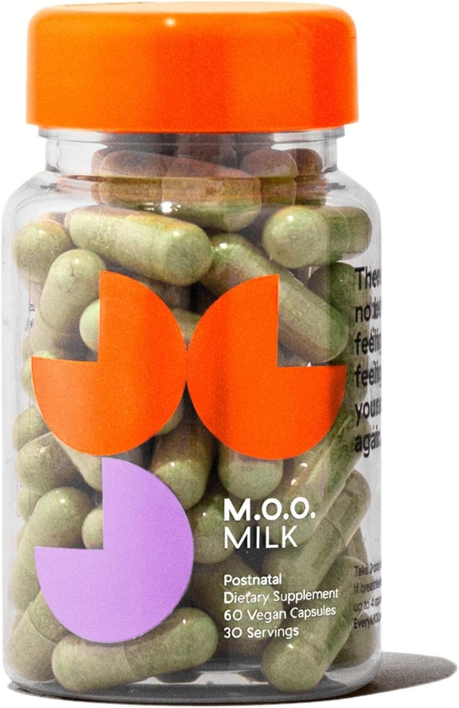M.O.O. postnatale Vitamine mit Lactationsunterstützung - Postpartum Recovery, Lactationsergänzung für stillende Frauen, 7-Ingredient Superfood Postnatal Formel, Überwindet Hormonal Balance | 60 Kapseln