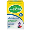 Culturelle Imune Defense Daily Probiotic pour les femmes et les hommes - 28 Comte, Berry mixte Chewables avec 4-en-1 Imune Support. Vitamine C probiotique, vitamine D et sureau de sureau Zinc Plus