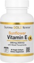 California Gold Nutrition Sunflower Vitamine E avec des tocophérols mélangés, 400 UI, 90 légumes softgels