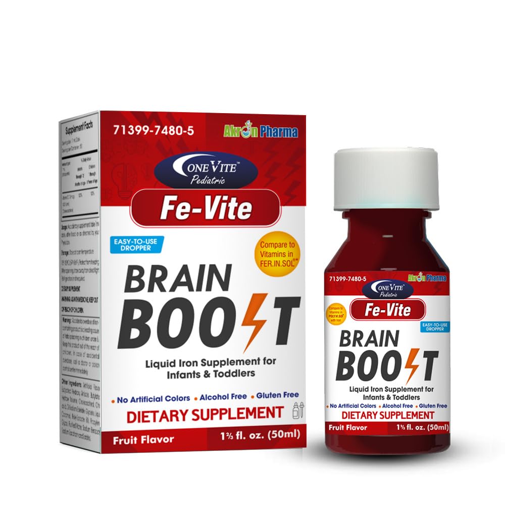 Pediatric FE-Vite Tropfen | Flüssige Eisen Ergänzung | 50ml, 1.66 Fl Oz (Pack von 1)