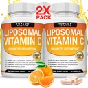 Liposomale Vitamin C 2100mg hohe Absorption Fett löslich VIT C - Immununterstützung Collagen Booster Immunität Verteidigung & Leistungsstarke Antioxidationsmittel, MCT Öl & Sonnenblume Lecithin, Acsorbic Acid, Vegan Non-GMO