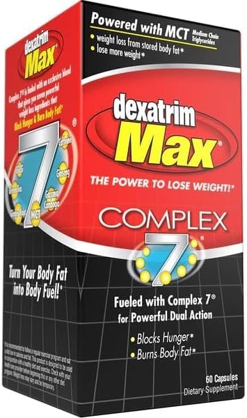 ILIOS Dexatrim Max Complex-7 | Diet Pillen zu verlieren Gewicht - 7 leistungsfähige Zutaten zu reduzieren Hunger & Körperfett, Fettverbrennung Ergänzungen, Gewichtsverlust Pillen für Frauen & Männer, 1 Packung mit 60 Kapseln