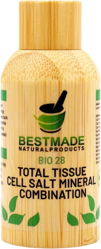 Bestmade Total Tissue Cell Salt Mineral Combination BIO28 - Hilft Ihrem Körper absorbieren und verwenden Nährstoffe, erhöht Energieniveau, hilft Schlafmuster zu verbessern, Gesamtgesundheit und Vitalität, 350 Pellets