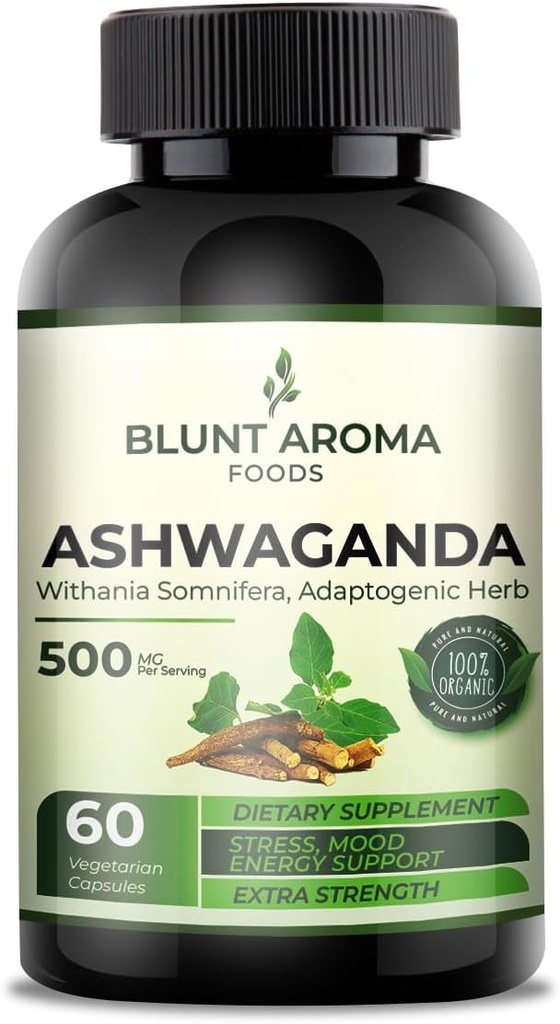 Ashwagandha Extrakt Kapsel - Große Stärke 5200mg Pulver. Mixed Ginger Root, Kurkuma, Alkanet Root und Schwarzer Pfeffer - 60 Kapseln - 2 Monate Versorgung