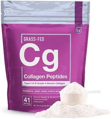Essential Elements Hydrolyzed Collagen Peptides Pulver für Männer & Frauen - Gelenk, Haut, Haar & Nagel Unterstützung - 15 Gramm des Typs I & III Grass-Fed Bovine Collagen - 30 Servierungen