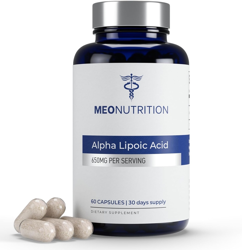 Alpha Lipoic Acid 650mg – 60 Kapseln | Non-GMO, Gluten-Free, GMP Certified | Unterstützt Antioxidans Gesundheit & Stoffwechsel Wellness | Made in USA