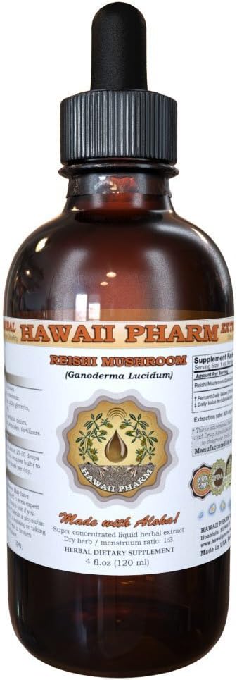 Reishi Liquid Extract - Tonic of Emperors, Organic Reishi Mushroom (Ganoderma Lucidum) Tinktur, Kräuterergänzung, Hawaii Pharm, Made in USA, 2 fl.oz