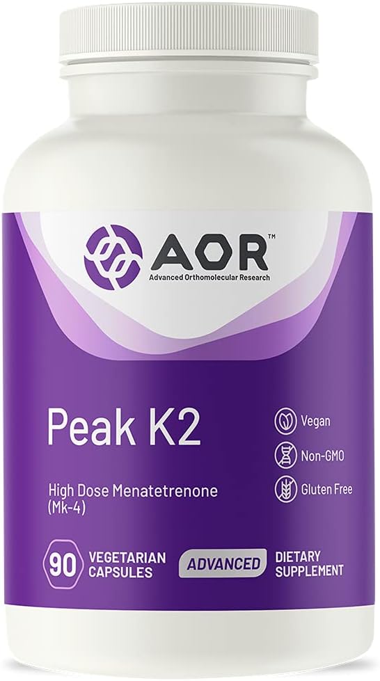 AOR, Peak K2, soutient la santé osseuse et cardiovasculaire et le collage normal du sang, supplément alimentaire, 90 portions (90 gélules)