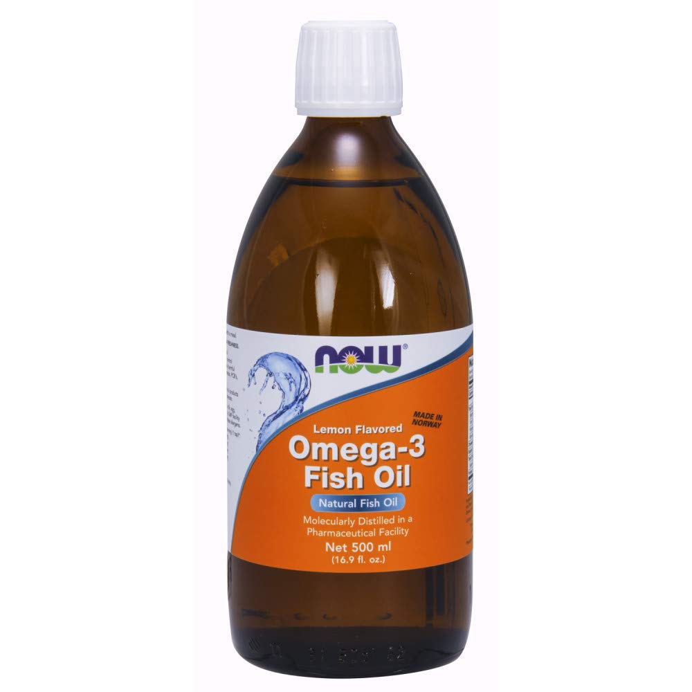 NOW Supplements, Omega-3-Fischöl flüssig, molekular destilliert, Zitrone aromatisiert, 16.9-Unze