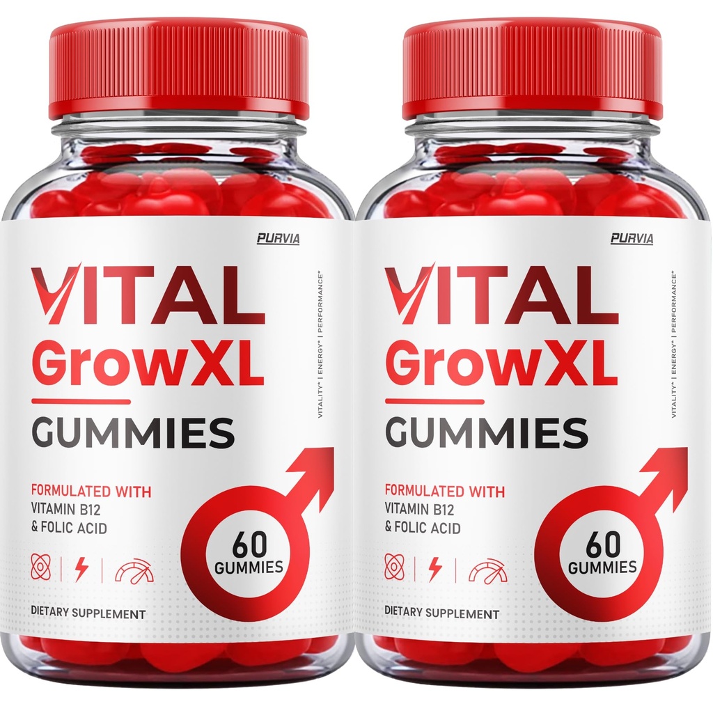 (2 Pack) Vital Grow XL Gummies - Offizielle Formel - Vial Grow XL Advanced Strength Formula, Vital Grow XL Bewertungen, Gesamtgesundheitsunterstützung 1000mg Maximum Strength Wellness Supplement (120 Gummi)