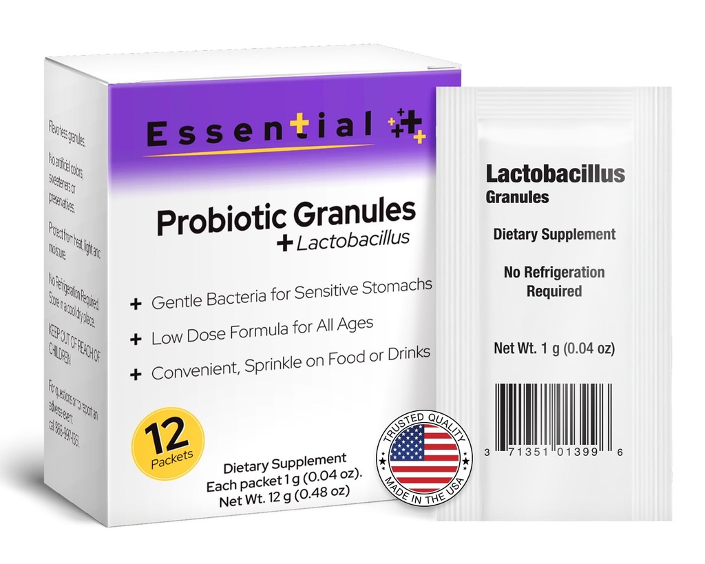 Lactobacillus Probiotics für Frauen und Männer 12 Packungen mit Lactobacillus Acidophilus & Bulgaricus Probiotic, Nahrungsergänzungsmittel Granulate für tägliche Gut-Unterstützung, Verdauungsgesundheit & innere Balance