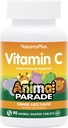 NaturesPlus Tier Parade Vitamin C Kinder Chewable - Natürliche Orangensaft Flavor - 90 tierfreundliche Tabletten, Packung mit 4 - Vegan, Vegetarisch, Glutenfrei - 180 Gesamt Servierungen