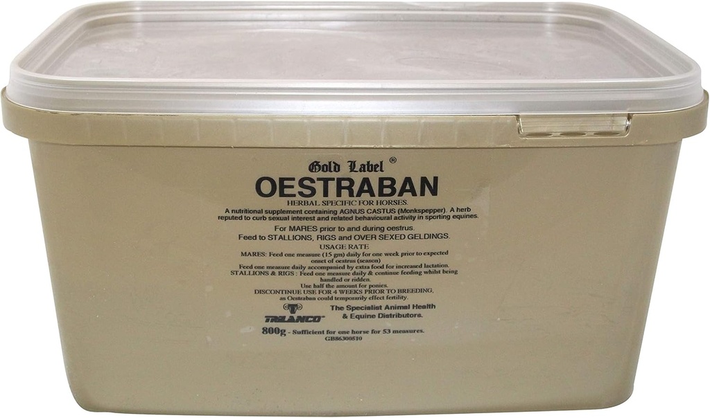 Gold Label Oestraban, Pferdeergänzung, hält Hormon Balance, 800 Gm