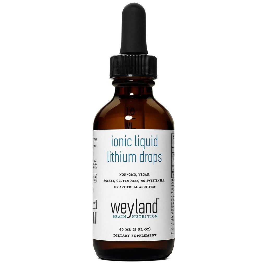 Ionic Liquid Lithium Drops | Magnesium, Sodium, Potassium, Lithium | Brain Health | Trace Mineral Drops | 60 mL (2 Fl Oz)