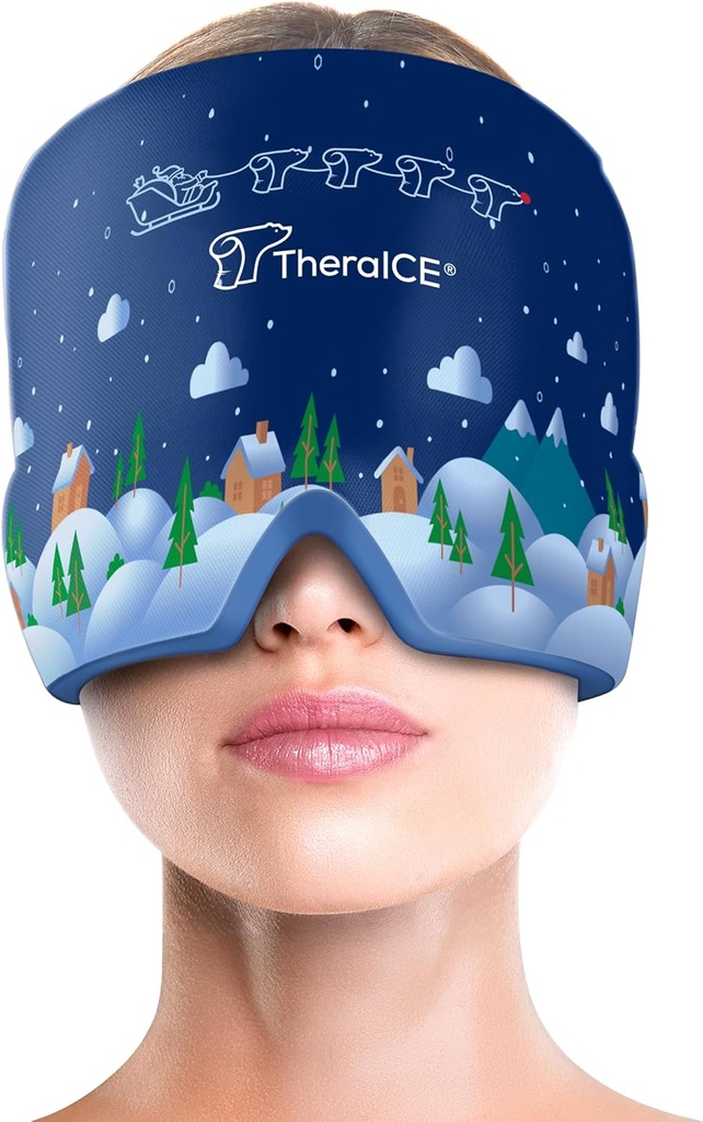TheraICE Migraine Relief Cap, Cooling Gel Hat, beruhigende Kopfschmerzen Ice Pack Maske Produkte, Gesicht Kaltkompress Kopf Wrap für Spannung & Stress