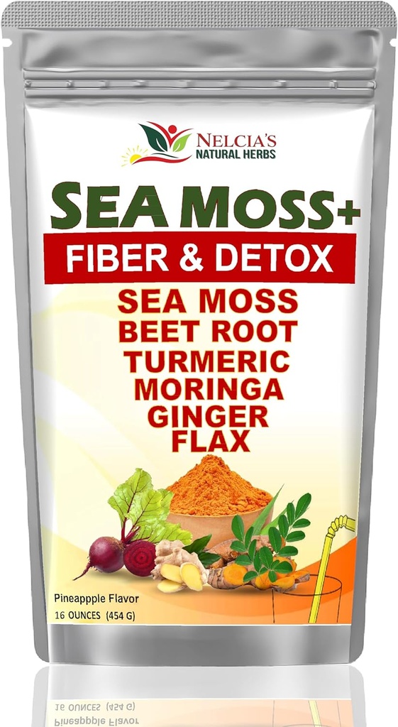 Milk thestile with Sea Moss and Turmiric Supplement Powder for Immune support, Body Cleanse and detox Include BeetRoot, Moringa, Dandelion, Burdock and Flax Samen | 16 Unze (28 Portionen)