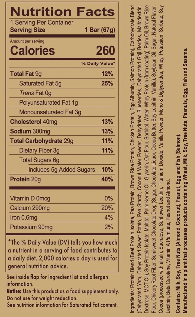 REDCON1 MRE Bar, Schokoladen-Chip-Cookie-Dough, 20g Ganze Lebensmittel-Protein-Bar mit MCT-Öl - leicht zu digest, leckere Mahlzeit Ersatz-Bar - jederzeit Protein Snack, Post oder Pre Workout Bars (4 Bars)