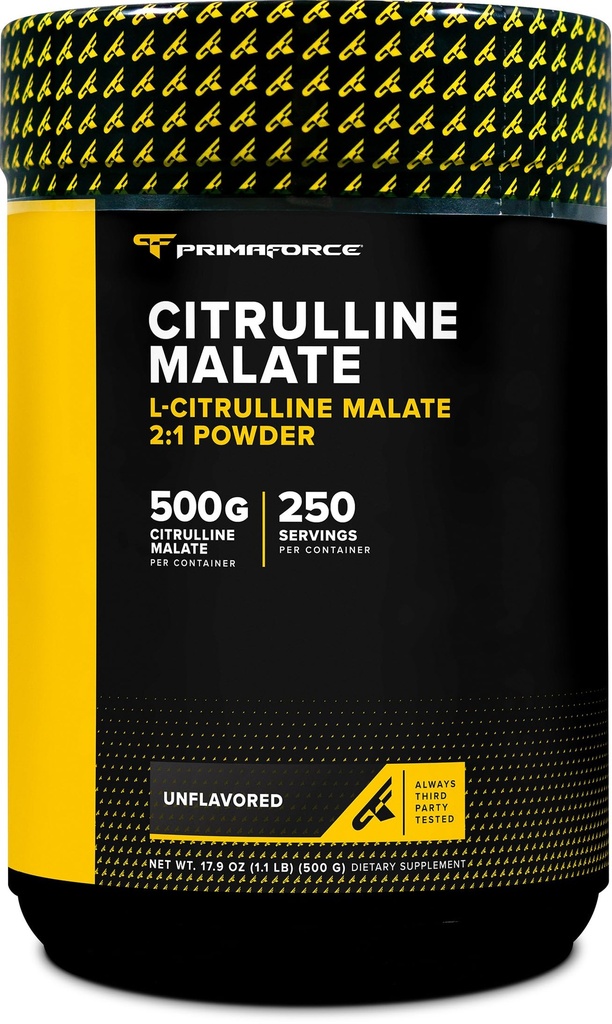 PrimaForce L-Citrulline Malatpulver, ungeflammt, 500 Gramm - Vegan, Non-GMO