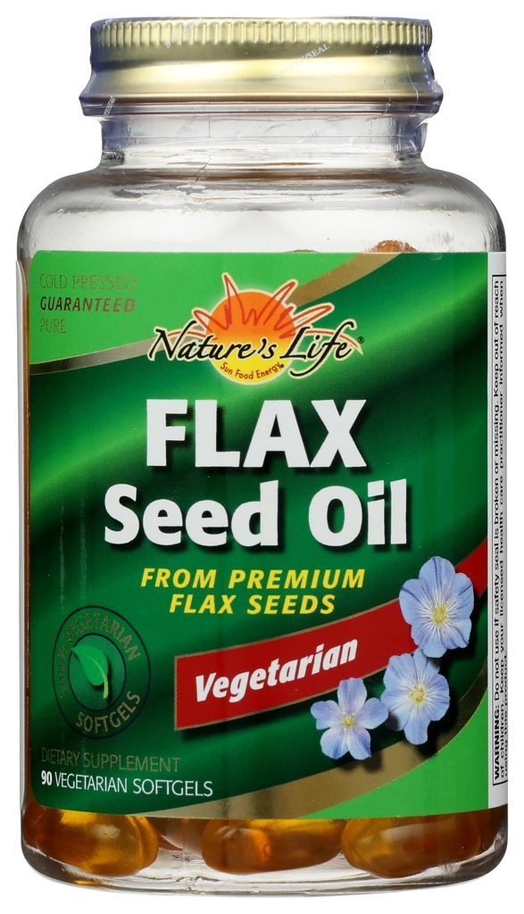 Nature's Life 100% Végétarien Lin Huile de graines Softgels