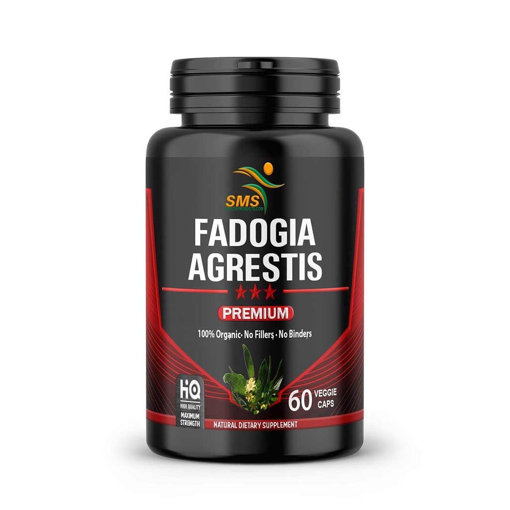 Fadogia Agrestis Extrakt Pillen (Maximale Stärke) 1000mg Servierungen | Unterstützt sportliche Leistung, Kraft, Antrieb | Organic, Dritte getestet, Glutenfreie Ergänzung, 60 Veggie Caps