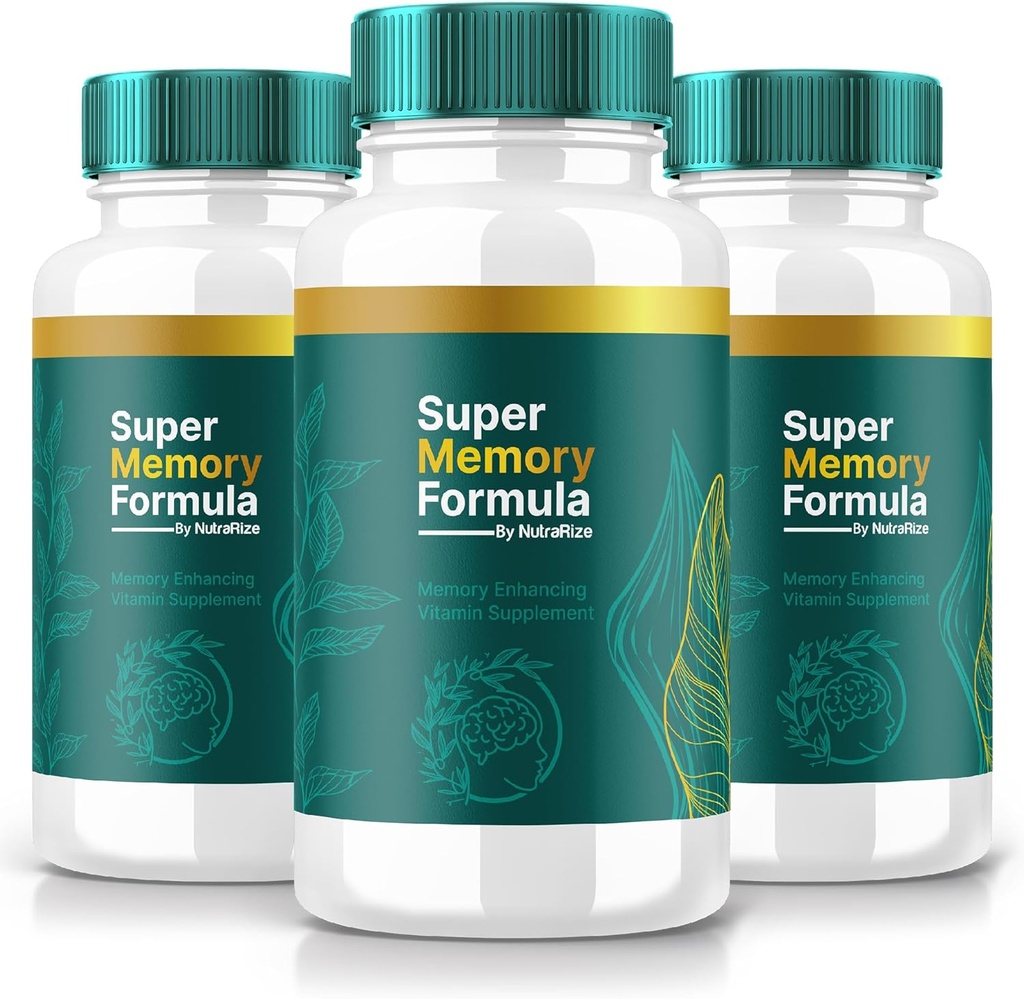 NutraRize (3 Pack) Super Memory Formula – Capsules de support quotidiennes avec un mélange équilibré pour la focalisation, l'alerte et la netteté quotidienne.